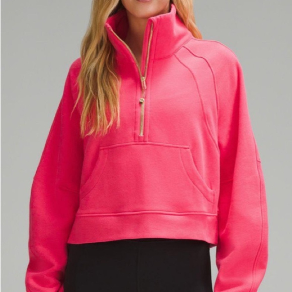 NWT Lululemon Scuba Oversized Funnel Neck Watermelon Gold hardware M/L